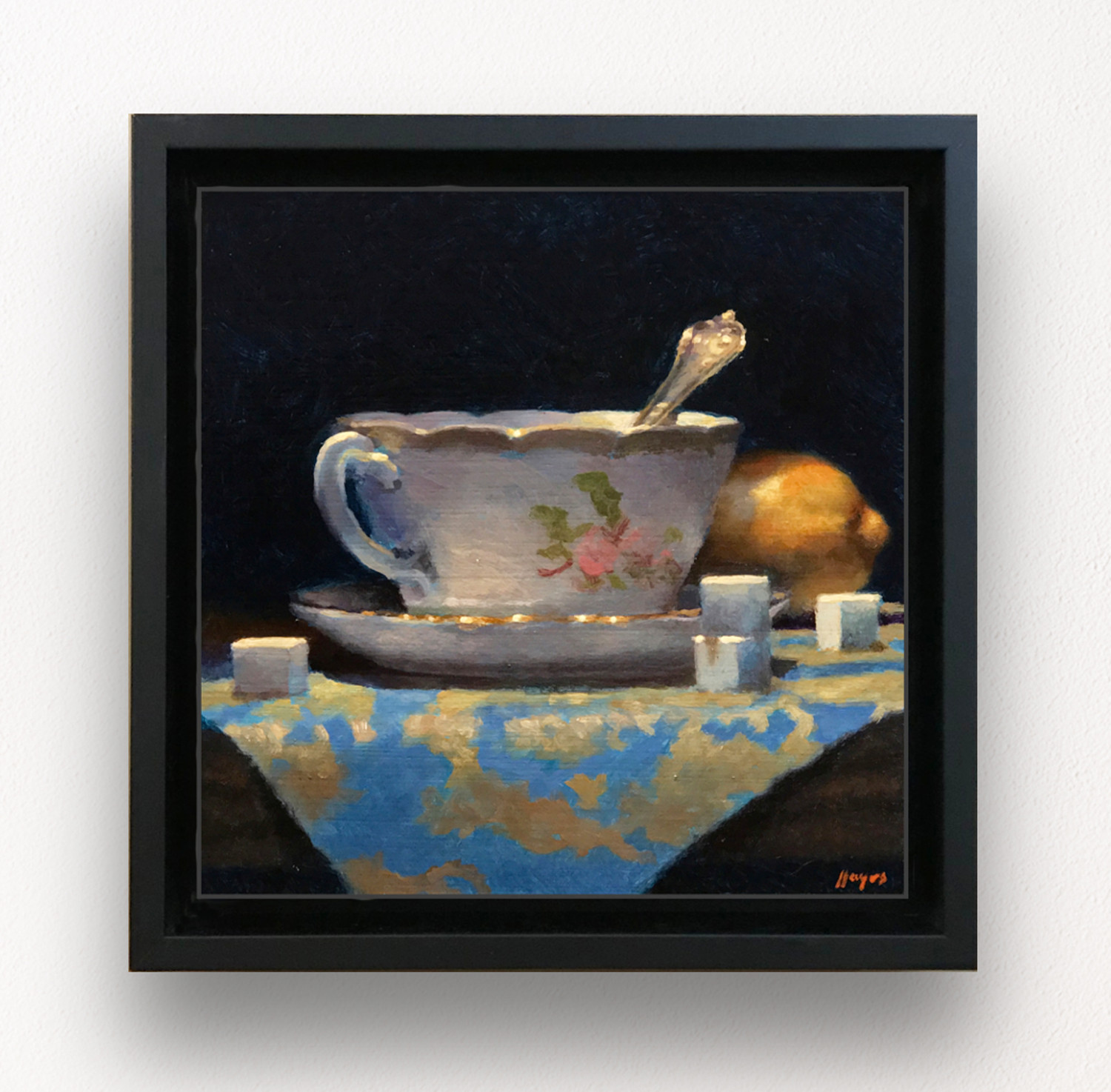 Teacup, Lemon, Sugar Cubes” Framed Print On Canvas – Jeffrey Hayes
