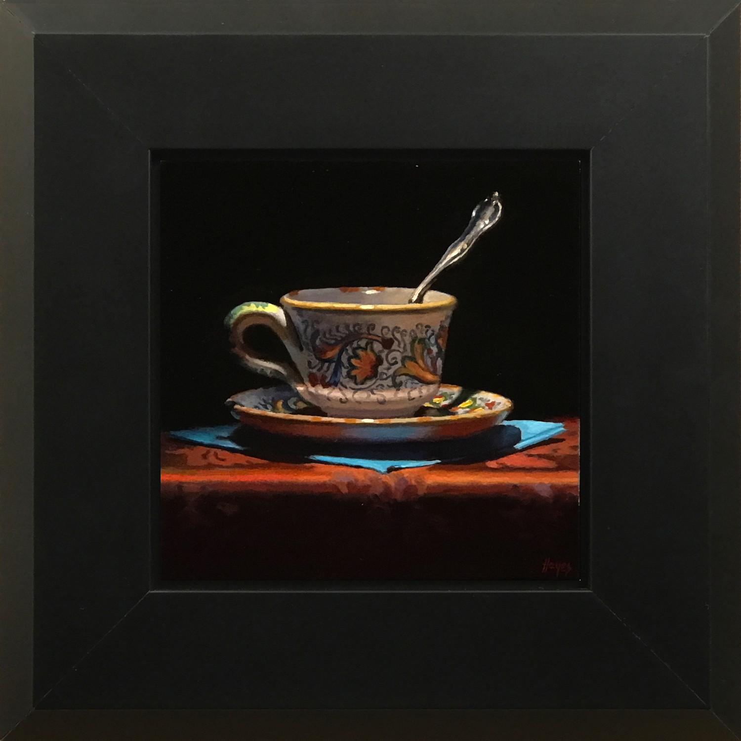 Espresso Cup and Blue Napkin – Jeffrey Hayes
