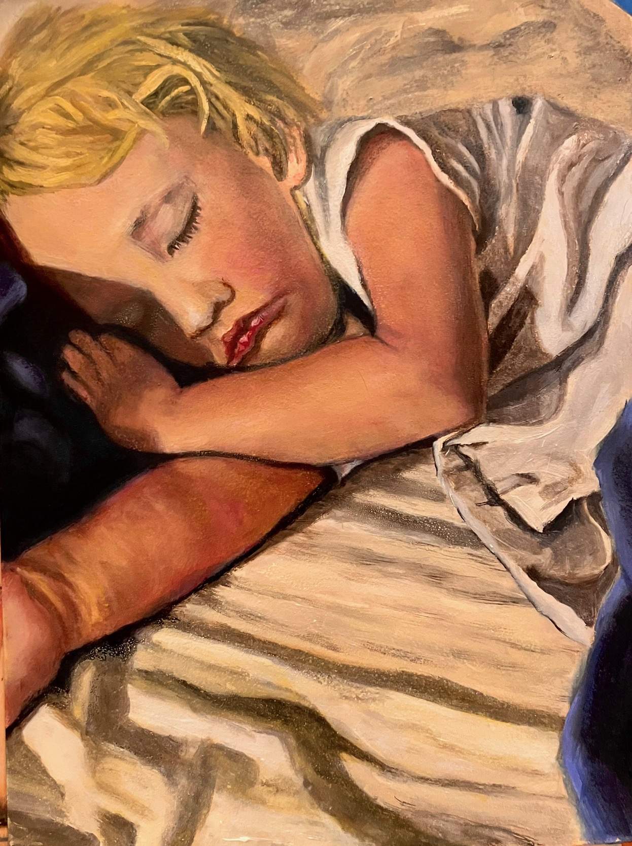 "Sleeping child"
Oil on canvas, 2023
www.donapaints.com